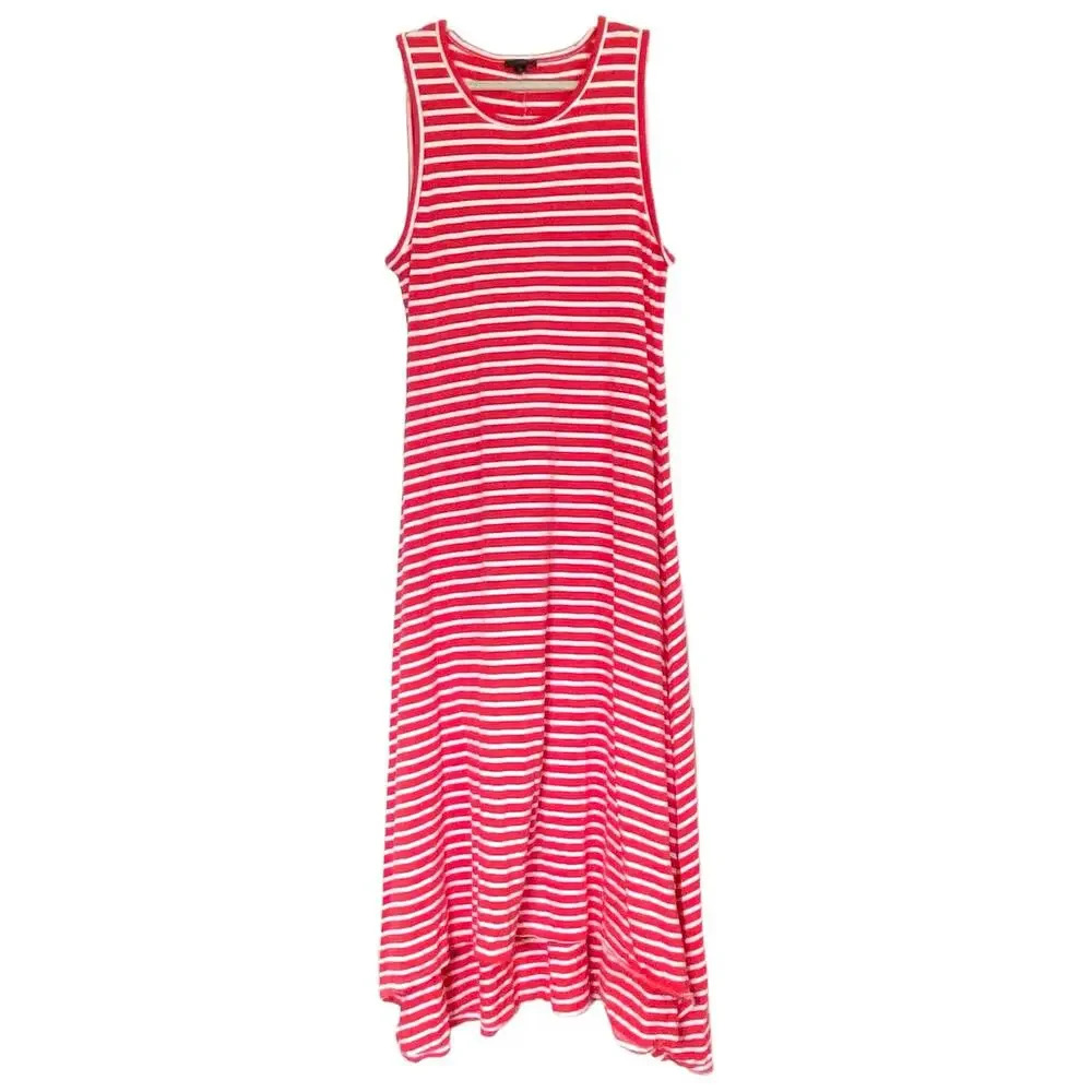 J. Crew Red and White Striped Maxi Dress